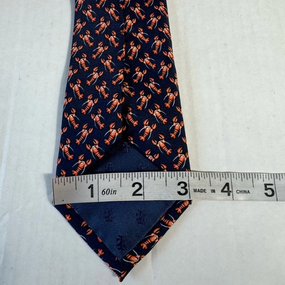 Mens Lobster Tie Coastal Nautical Silk Beach Vacation Novelty